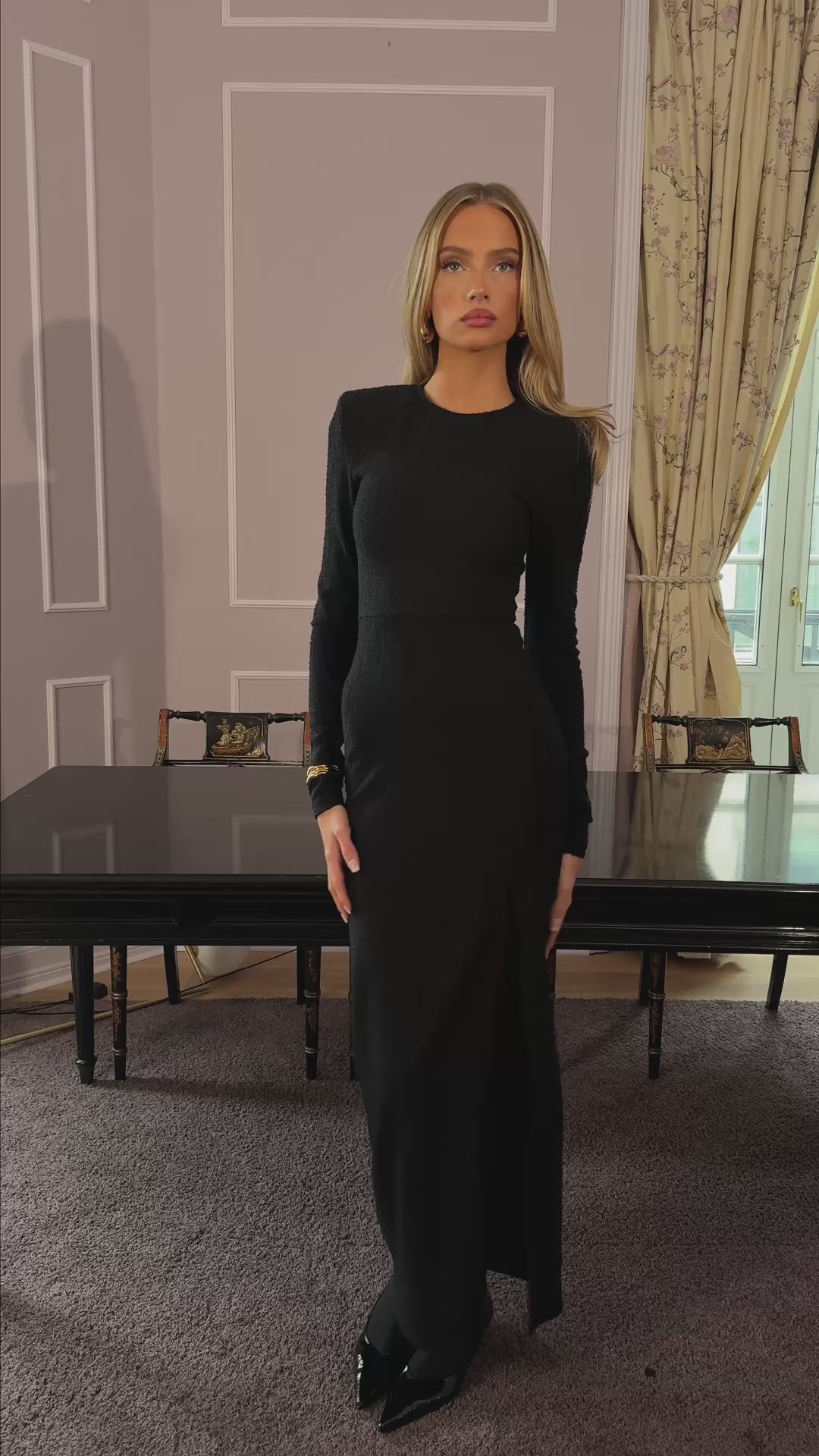 Piper Split Maxi Dress - Black