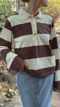 Isabelle Blocked Polo Jumper - Brown