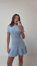 Gerdalil Cotton Knit Dress - Light Blue