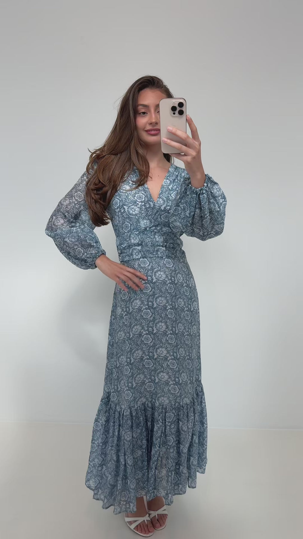 Lana Print Maxi Dress - Blue