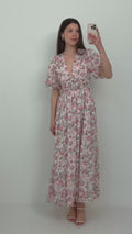 Nordalill Flower Maxi Dress - Pink Floral