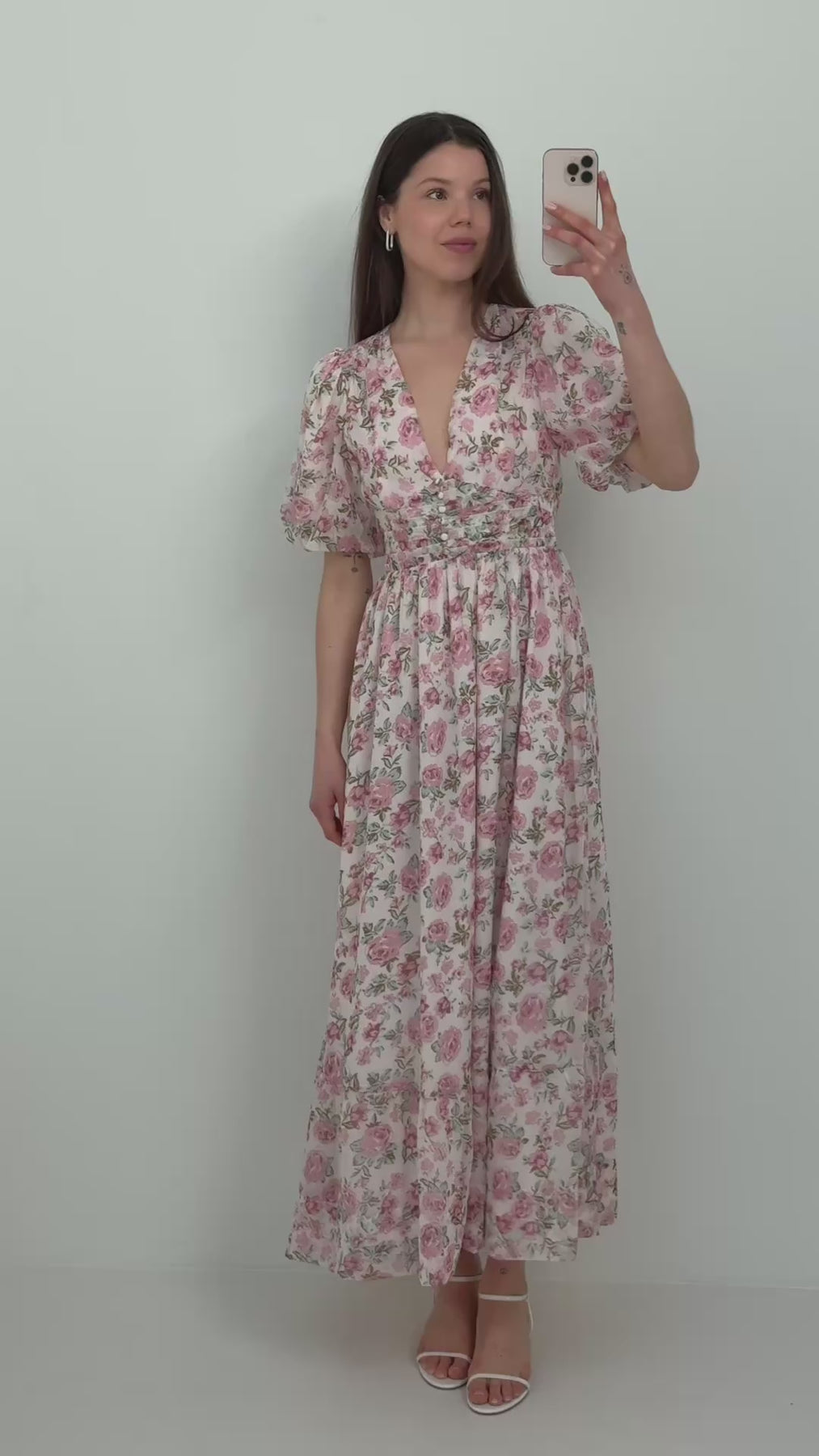 Nordalill Flower Maxi Dress - Pink Floral