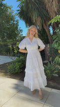 Vera Dobby Dress - White