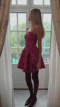 Tove Bandeau Brocade Dress - Pink