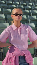 Esther Polo Knit Top - Pink