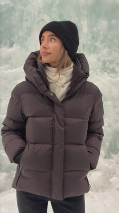 Angelika Down Puffer Jacket - Brown