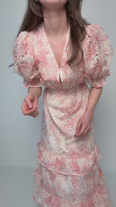 Nanni Maxi Emb Dress - Pink