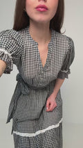 Gertrude Gingham Dress - Black/White