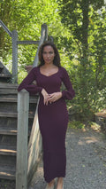 Janet Knit Dress - Burgundy