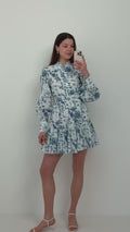 Liv Porcelain B Anglaise Dress - Off White/Blue