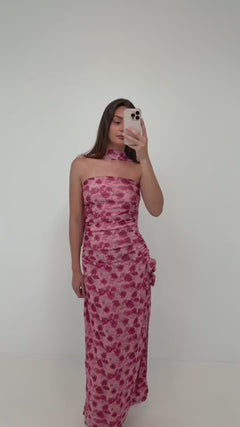 Josefine Mesh Dress - Pink Floral
