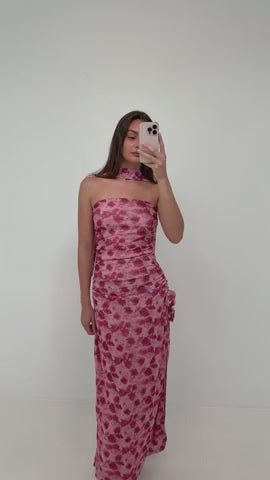 Josefine Mesh Dress - Pink Floral
