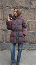 Pernille Down Puffer Jacket - Brown