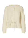 Vera Ls Knit Belt Cardigan Ex - Snow White
