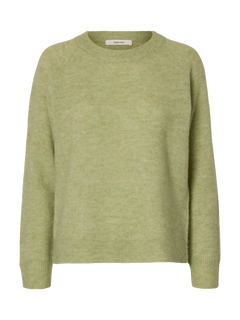 Lulu Ls Knit O-Neck - Lint Melange