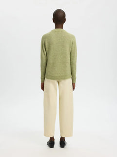 Lulu Ls Knit O-Neck - Lint Melange