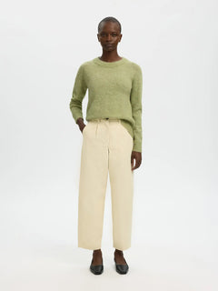 Lulu Ls Knit O-Neck - Lint Melange