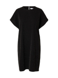 Oversized Sandra Ss Short Dress - Black W. Silver Lurex