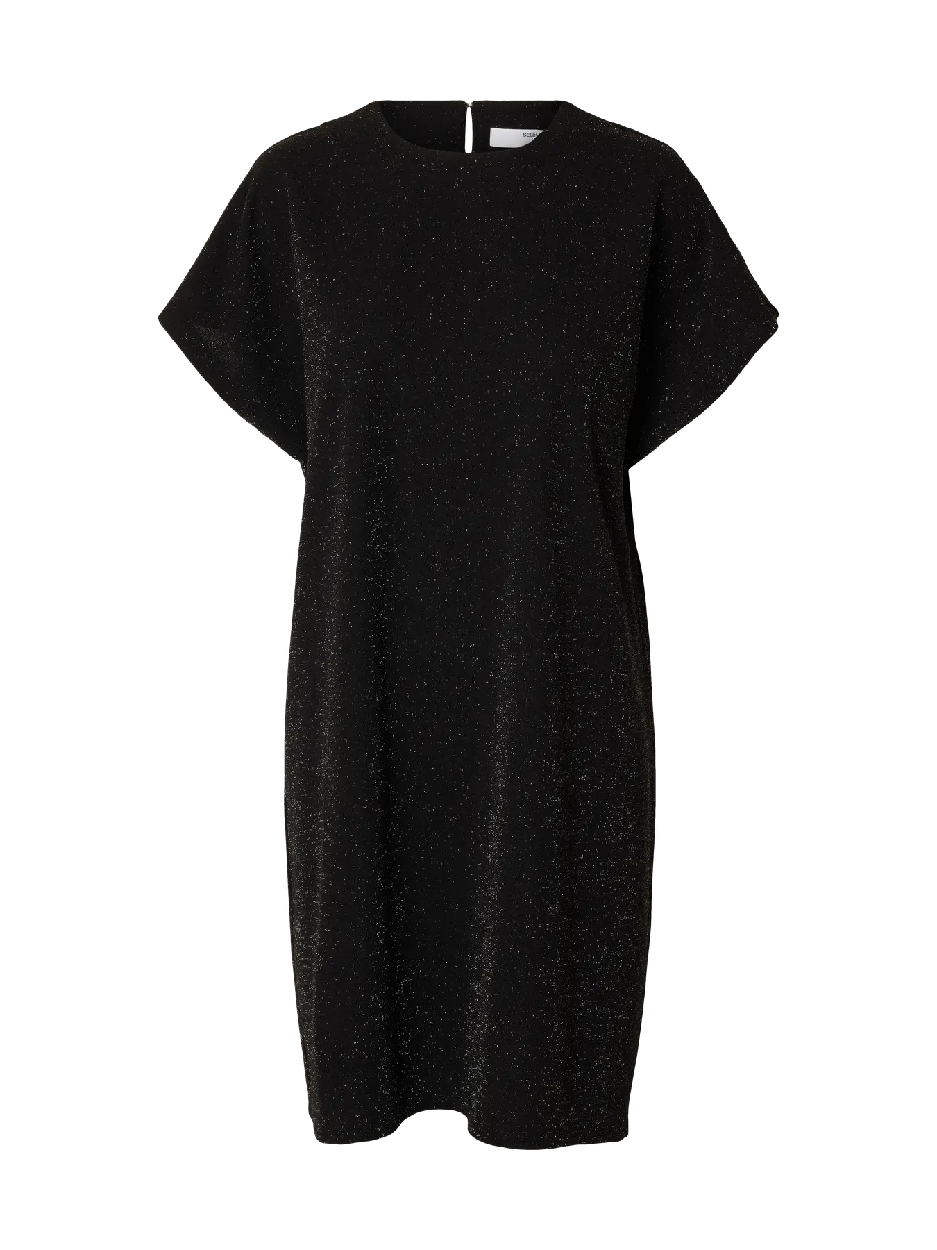 Oversized Sandra Ss Short Dress - Black W. Silver Lurex