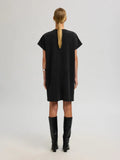 Oversized Sandra Ss Short Dress - Black W. Silver Lurex