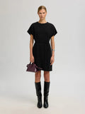 Oversized Sandra Ss Short Dress - Black W. Silver Lurex