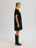 Oversized Sandra Ss Short Dress - Black W. Silver Lurex