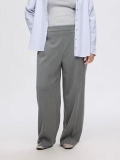 Emma-Tara Mw Wide Pant - Medium Grey Melange