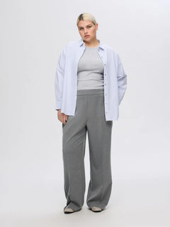 Emma-Tara Mw Wide Pant - Medium Grey Melange