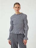Yaschemma Ls Smock Top Noos - Star White Navy
