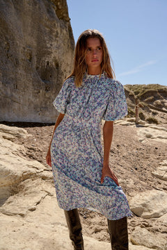 Ruth Long Dress - Lavender Flower