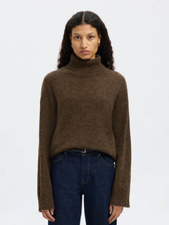 Lulu Ls Knit Roll Neck - Dachshund Melange