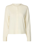 Thea Ls Knit Merino Cardigan - Egret