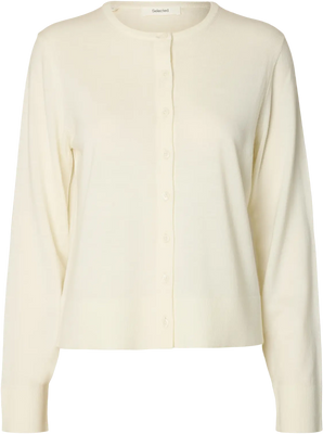 Thea Ls Knit Merino Cardigan - Egret
