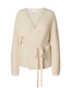 Gabella Ls Knit Belt Cardigan - Birch
