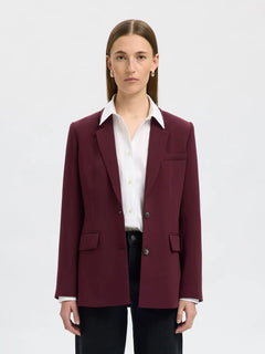 Rita LS Classic Blazer - Fig Melange