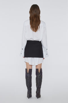 Layered Suiting Dress - Black