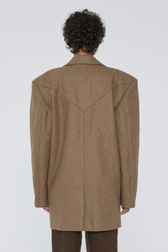 Wool Boxy Jacket - Otter