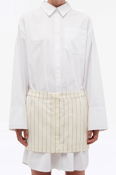 Layered Suiting Dress - Egret Comb