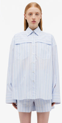 Poplin Oversized Shirt - Grapemist Comb