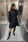 Reno Ruby Ruffle Dress - Black