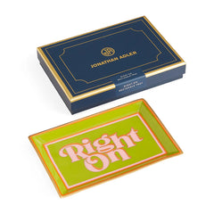 Right On Rectangle Tray - Green/Pink