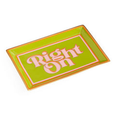 Right On Rectangle Tray - Green/Pink