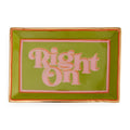 Right On Rectangle Tray - Green/Pink