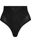 Sculpted Firm Mesh Thong - Black