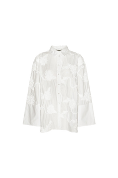 Flower Oversized Shirt - Bright White