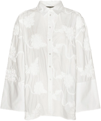 Flower Oversized Shirt - Bright White