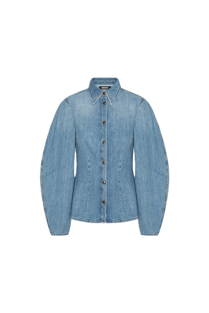 Denim Fitted Shirt - Light Blue Denim