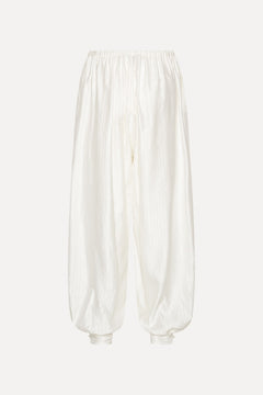 Striped Balloon Pants - Bright White