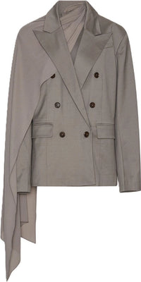 Oversized Scarf Blazer - Driftwood