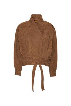 Suede Bomber Jacket - Bison